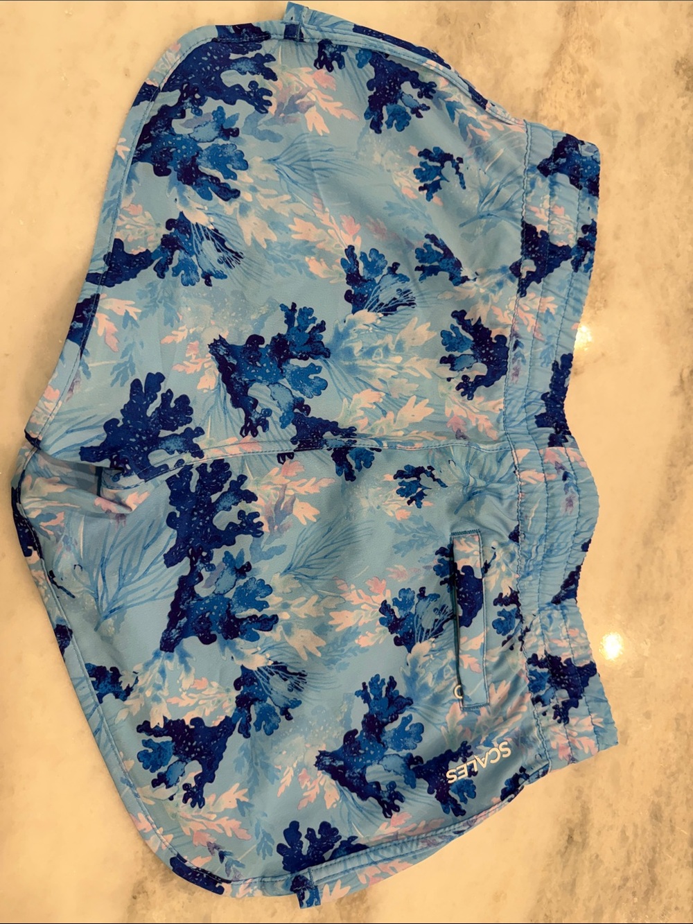 Scales Coral Tropics Women's Boardshorts Blue & Pink Medium NWT